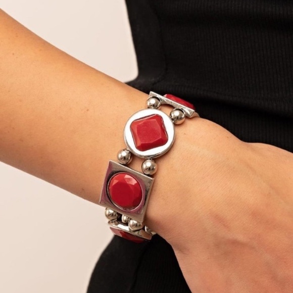 Asymmetrical A Lister Red Bracelet - Picture 2 of 3